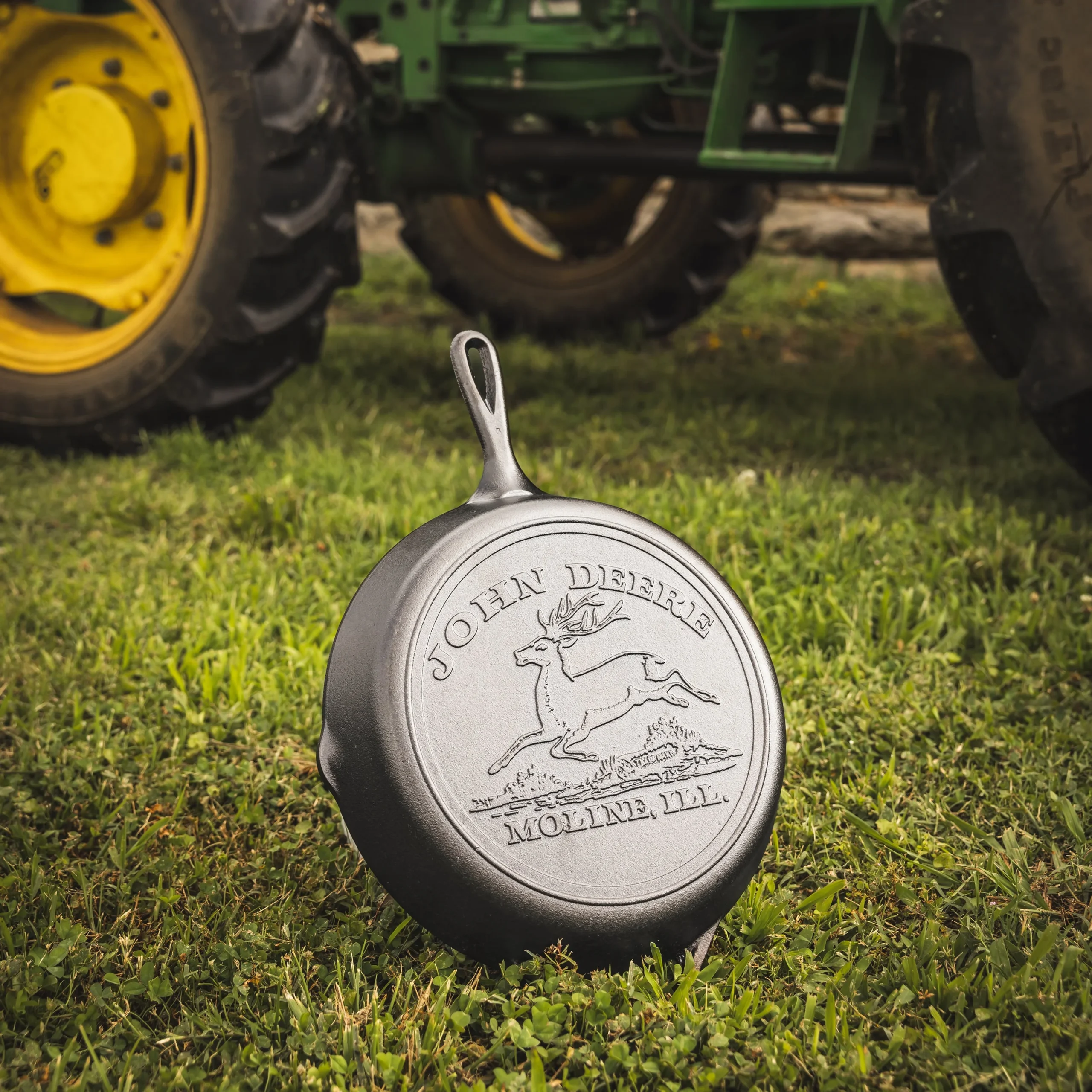 12 Inch Seasoned Cast Iron Skillet, John Deere Hometown - Image 2
