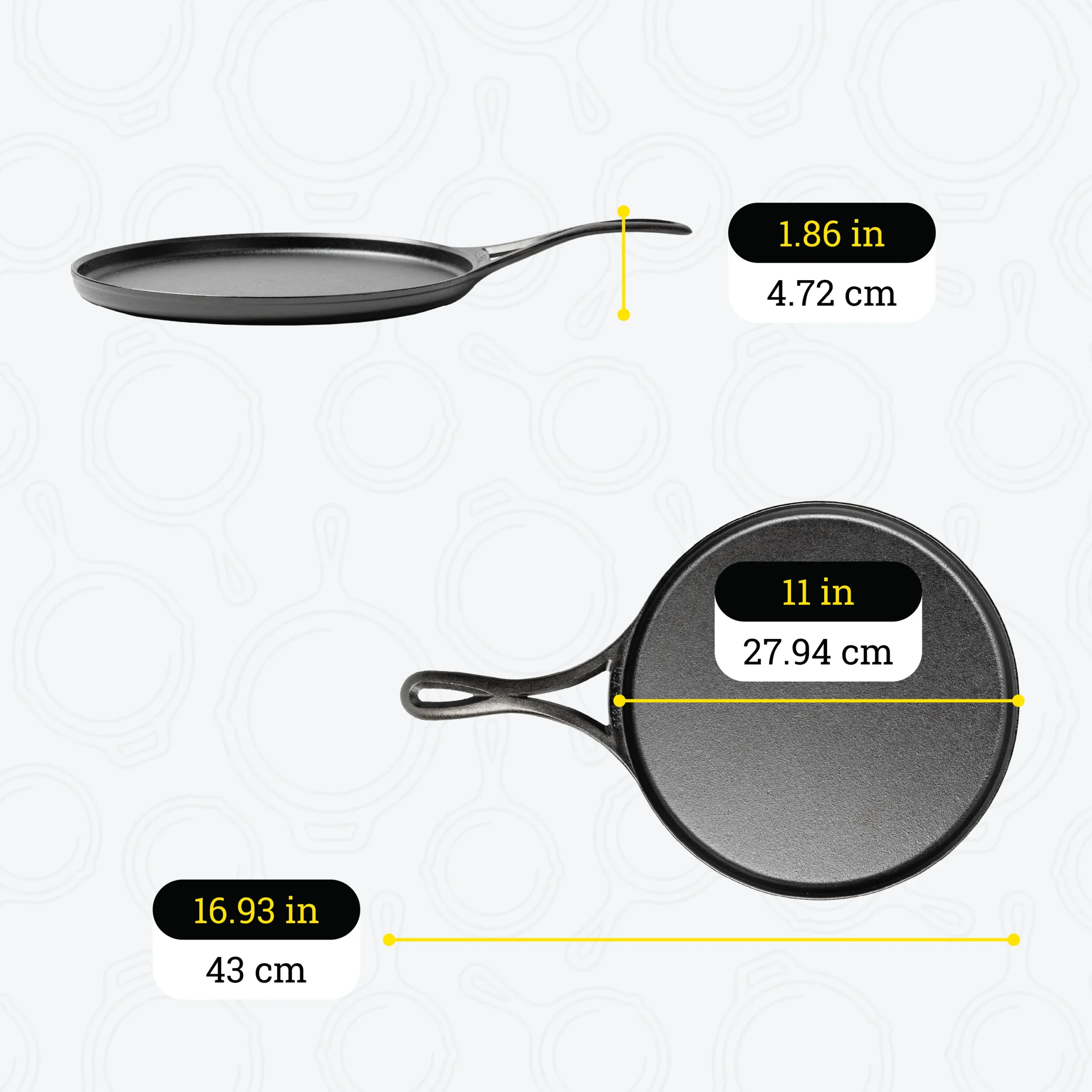 Blacklock 11 Inch Lightweight Cast Iron Griddle - Image 7