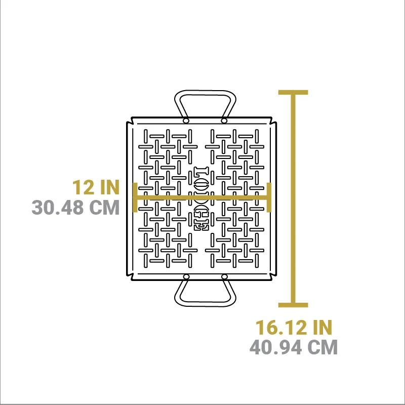 13 x 12 Inch Seasoned Carbon Steel Grilling Basket - Image 5