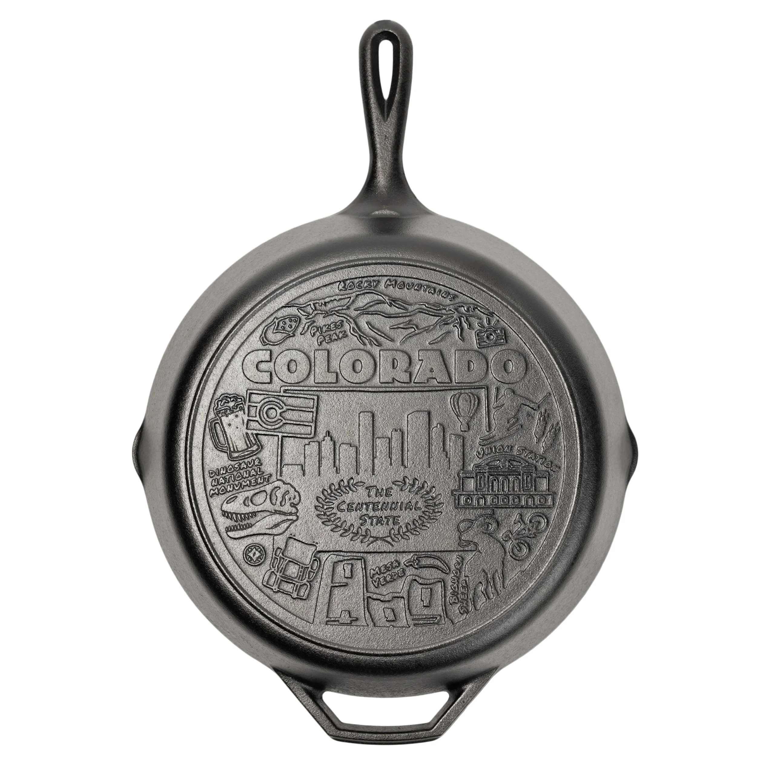 American Road Trip: 12 Inch Seasoned Cast Iron Skillet, Colorado - Image 6