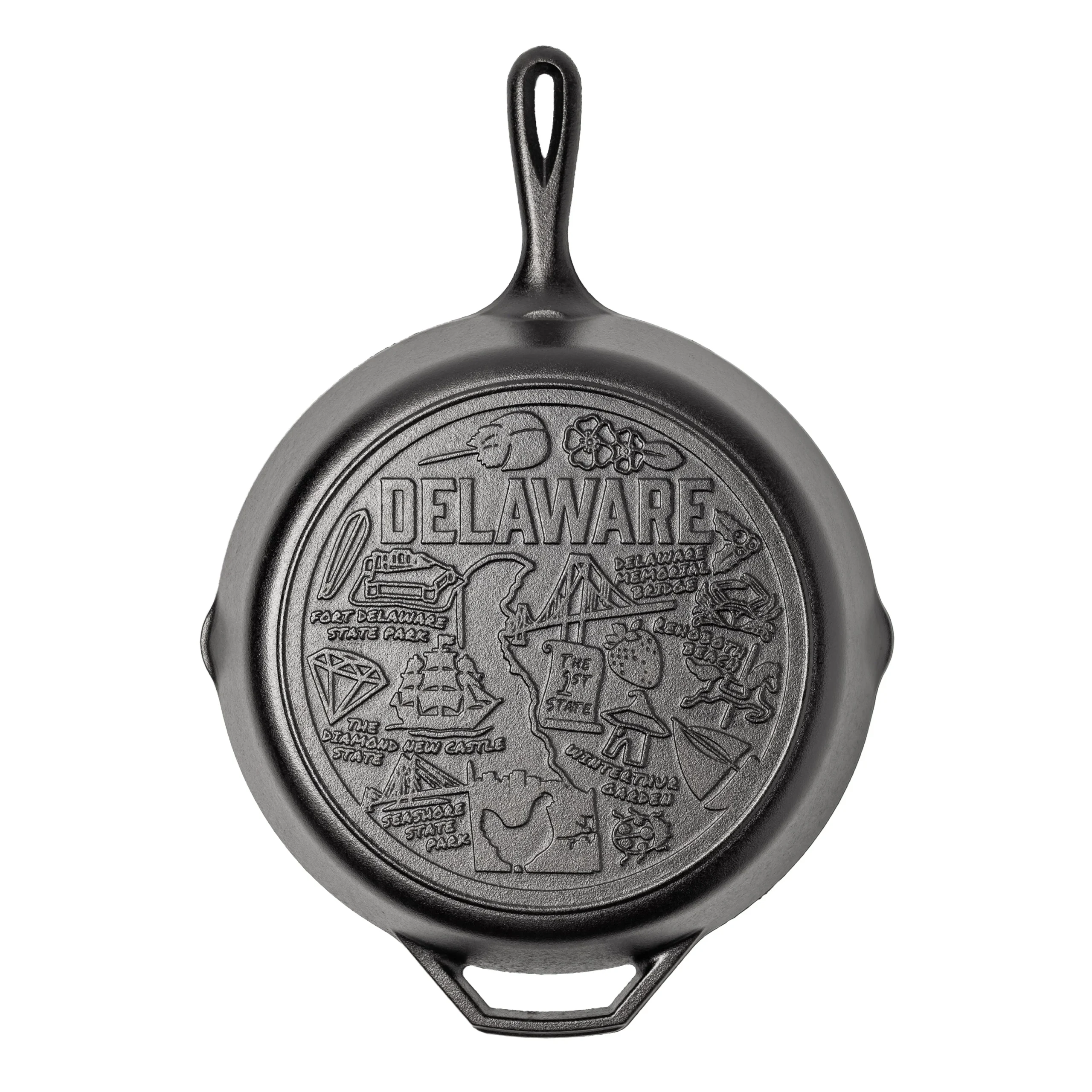American Road Trip: 12 Inch Seasoned Cast Iron Skillet, Delaware - Image 6