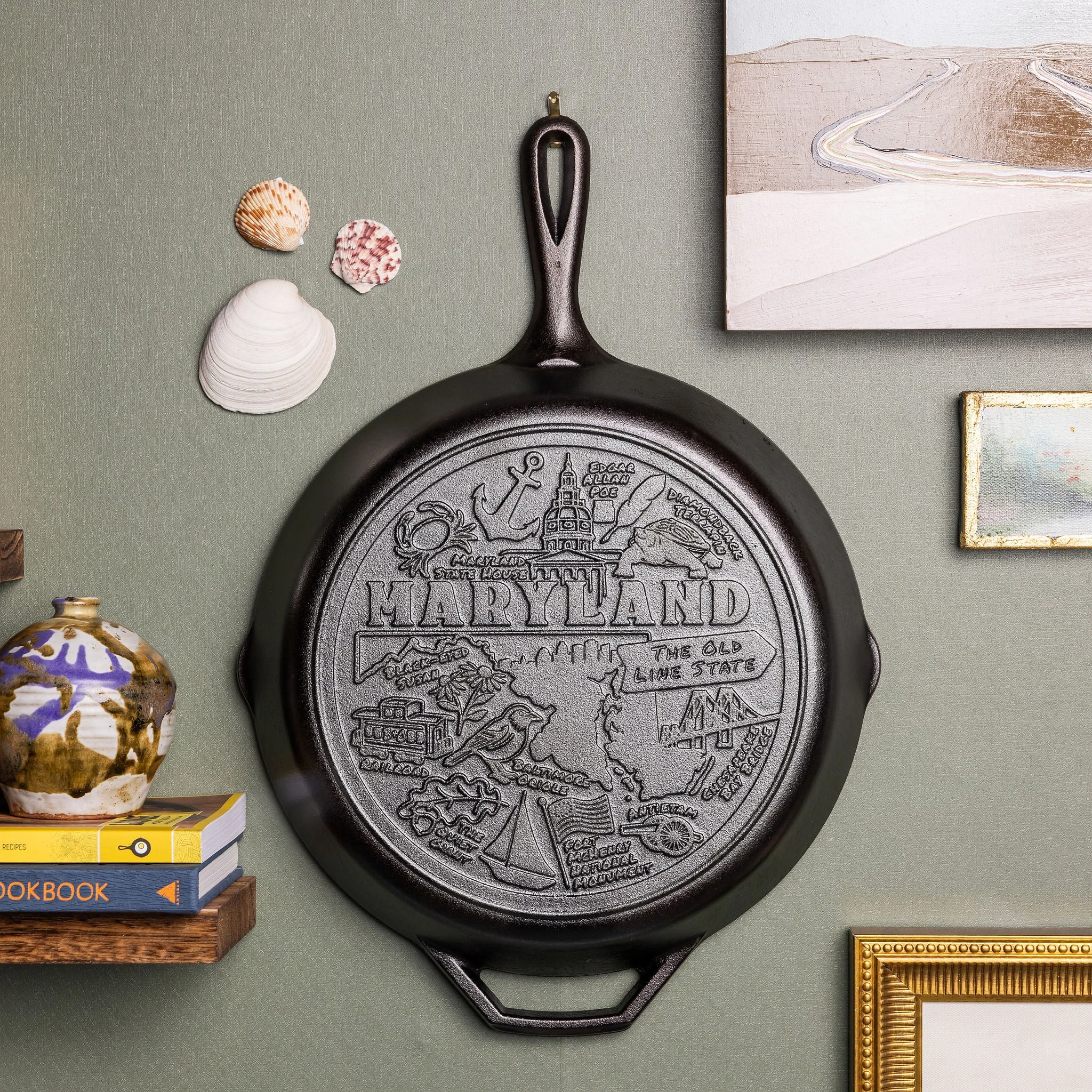 American Road Trip: 12 Inch Seasoned Cast Iron Skillet, Maryland - Image 2