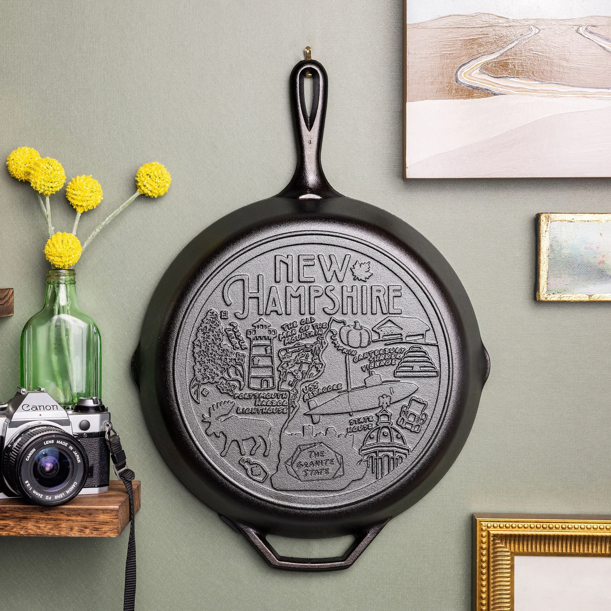 American Road Trip: 12 Inch Seasoned Cast Iron Skillet, New Hampshire - Image 2
