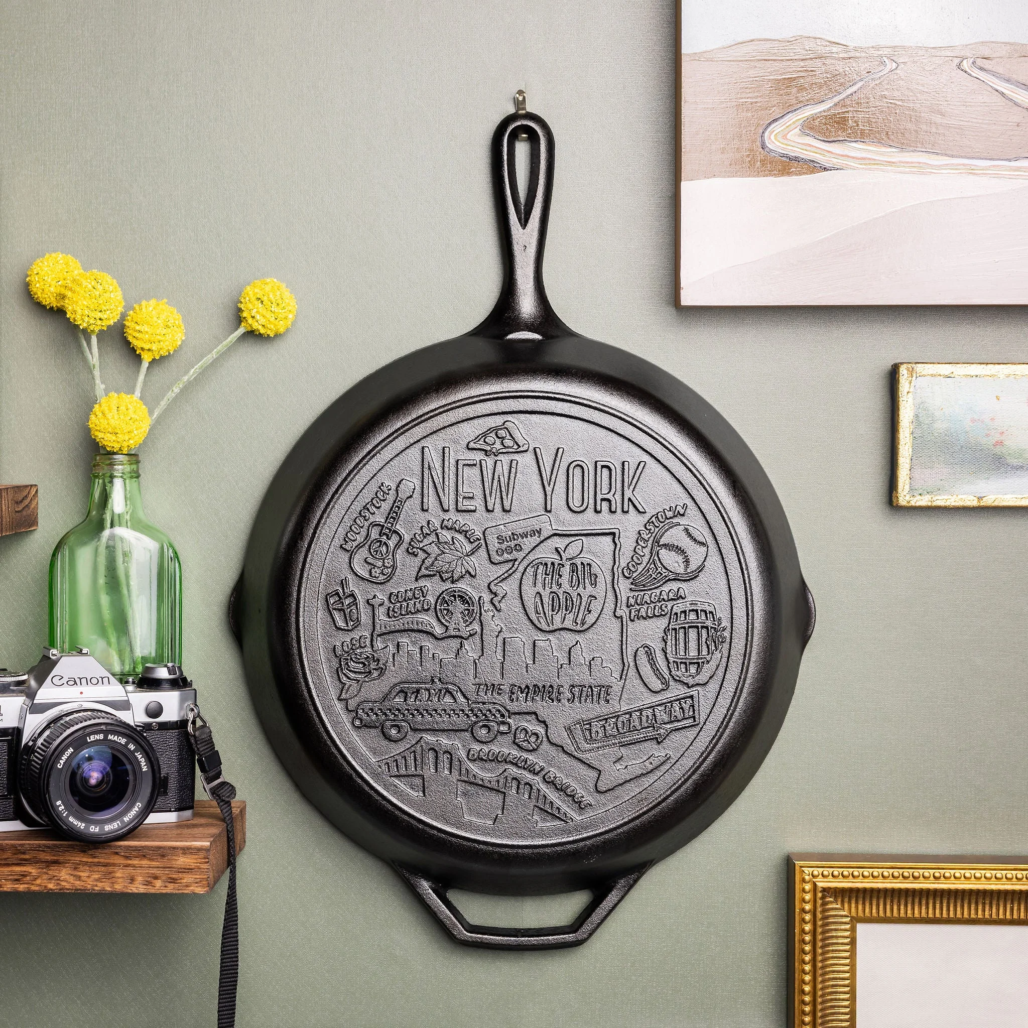 American Road Trip: 12 Inch Seasoned Cast Iron Skillet, New York - Image 2