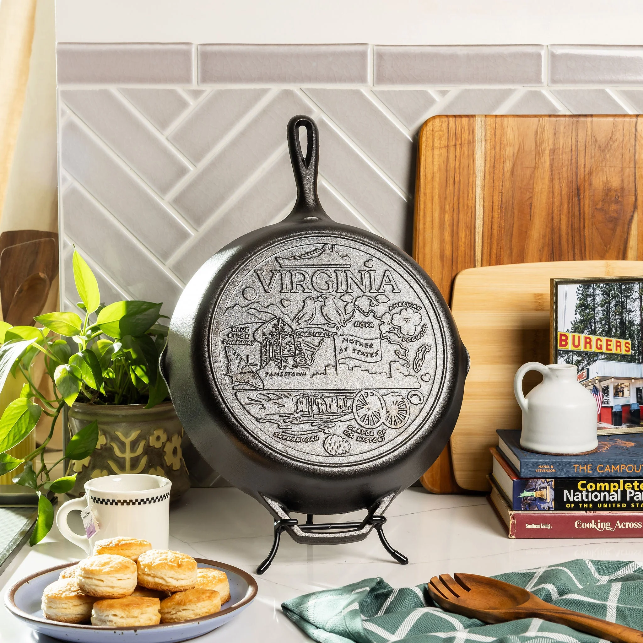 American Road Trip: 12 Inch Seasoned Cast Iron Skillet, Virginia - Image 2