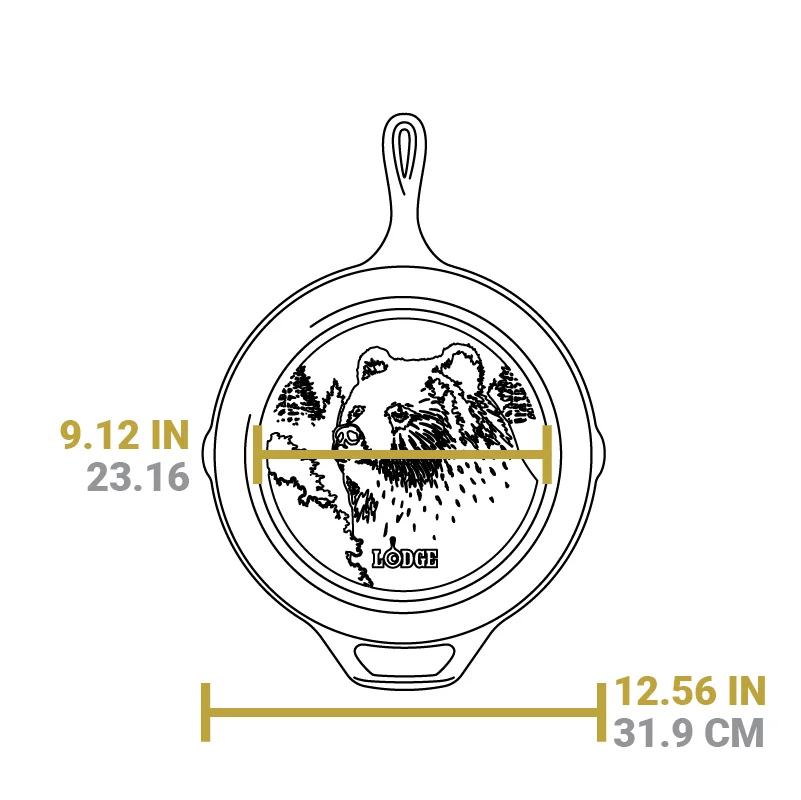 Wildlife Series™ 12 Inch Cast Iron Bear Skillet - Image 6