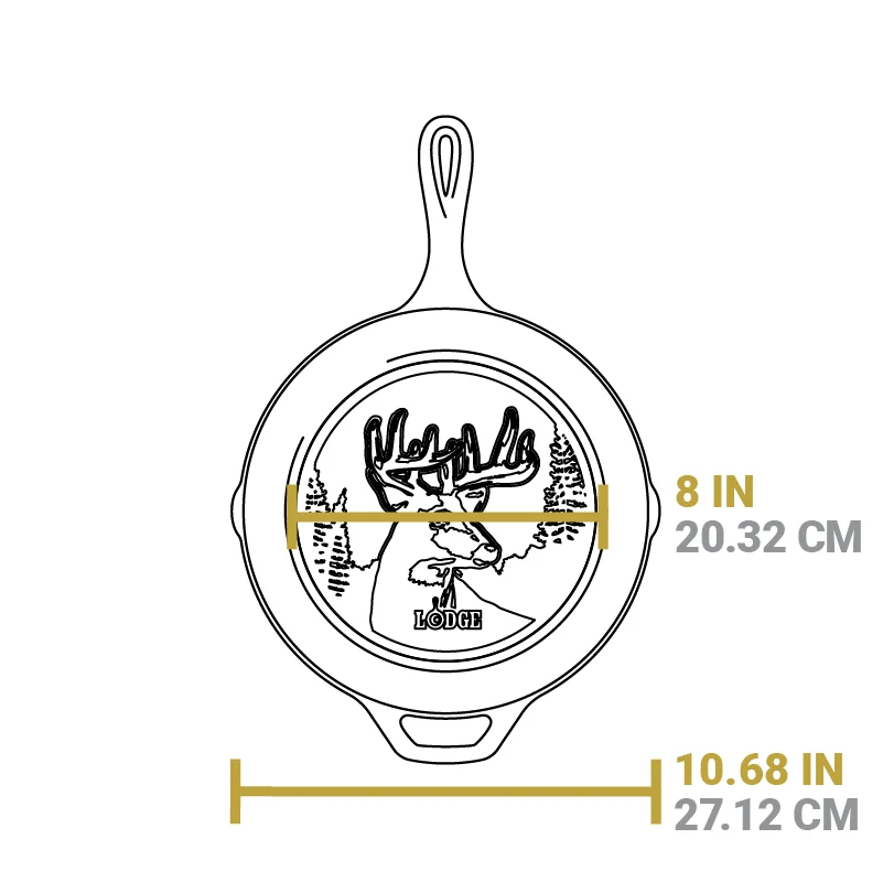 Wildlife Series™ 10.25 Inch Cast Iron Deer Skillet - Image 6