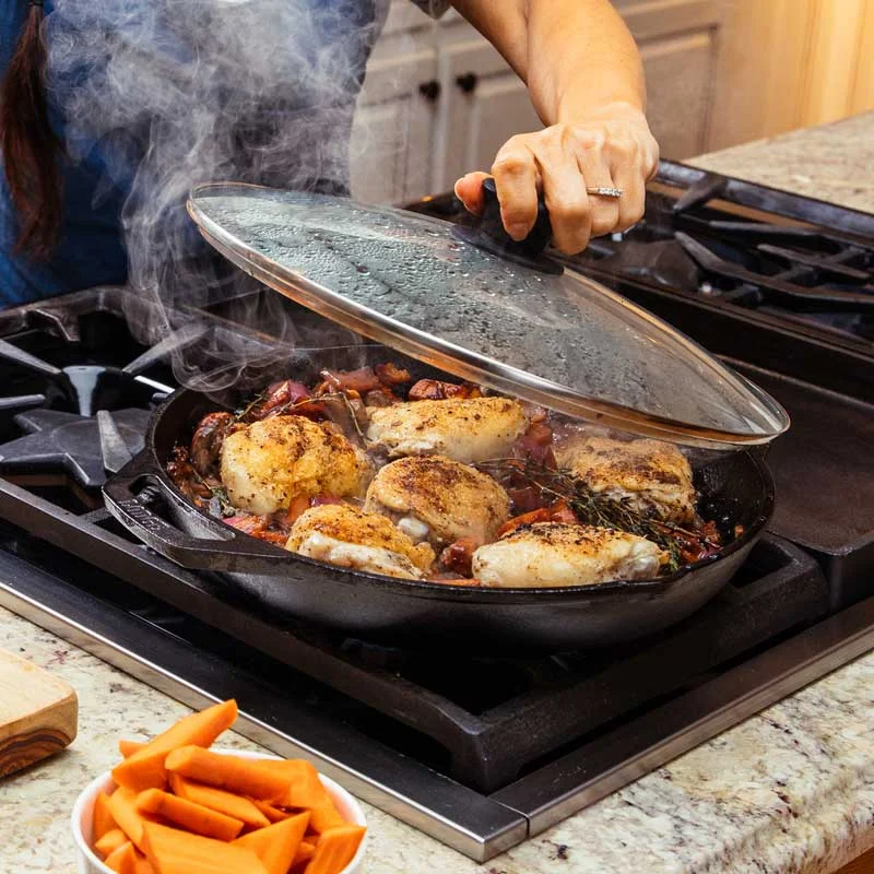 Chef Collection 12 Inch Cast Iron Everyday Pan - Image 3