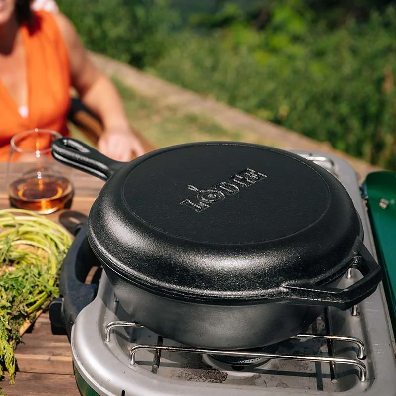 3.2 Quart Seasoned Cast Iron Combo Cooker - Image 7