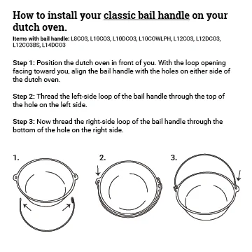 Alternative view of 14 Inch Cast Iron Camp Dutch Oven Bail Handle