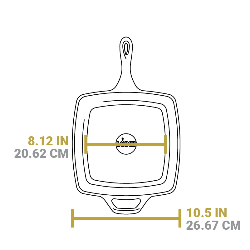 Square Cast Iron Classic Skillet - Image 17