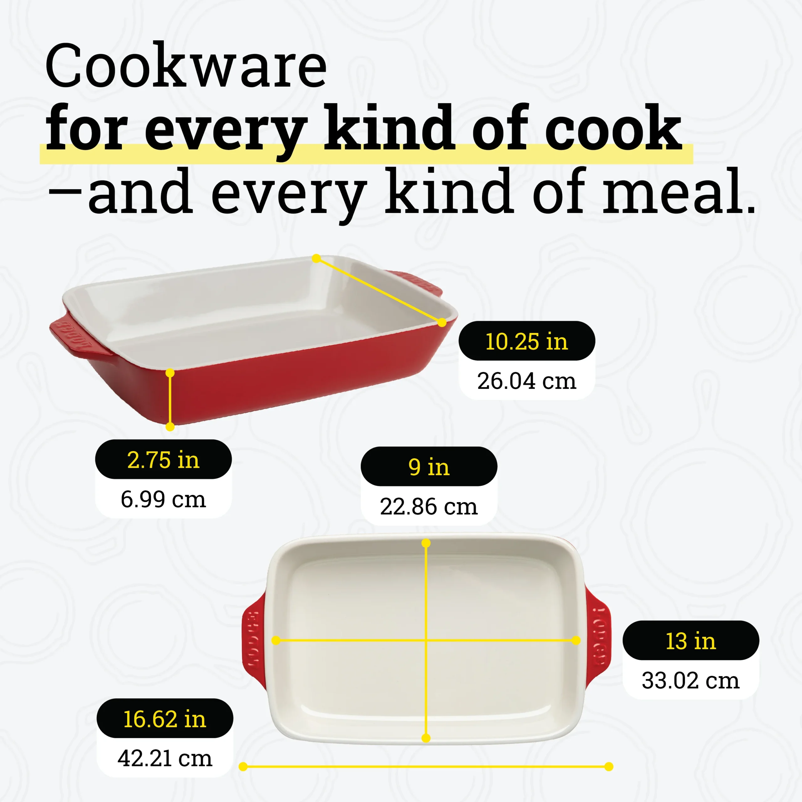 Large Stoneware Casserole Dish, 13 x 9 Inch - Image 17